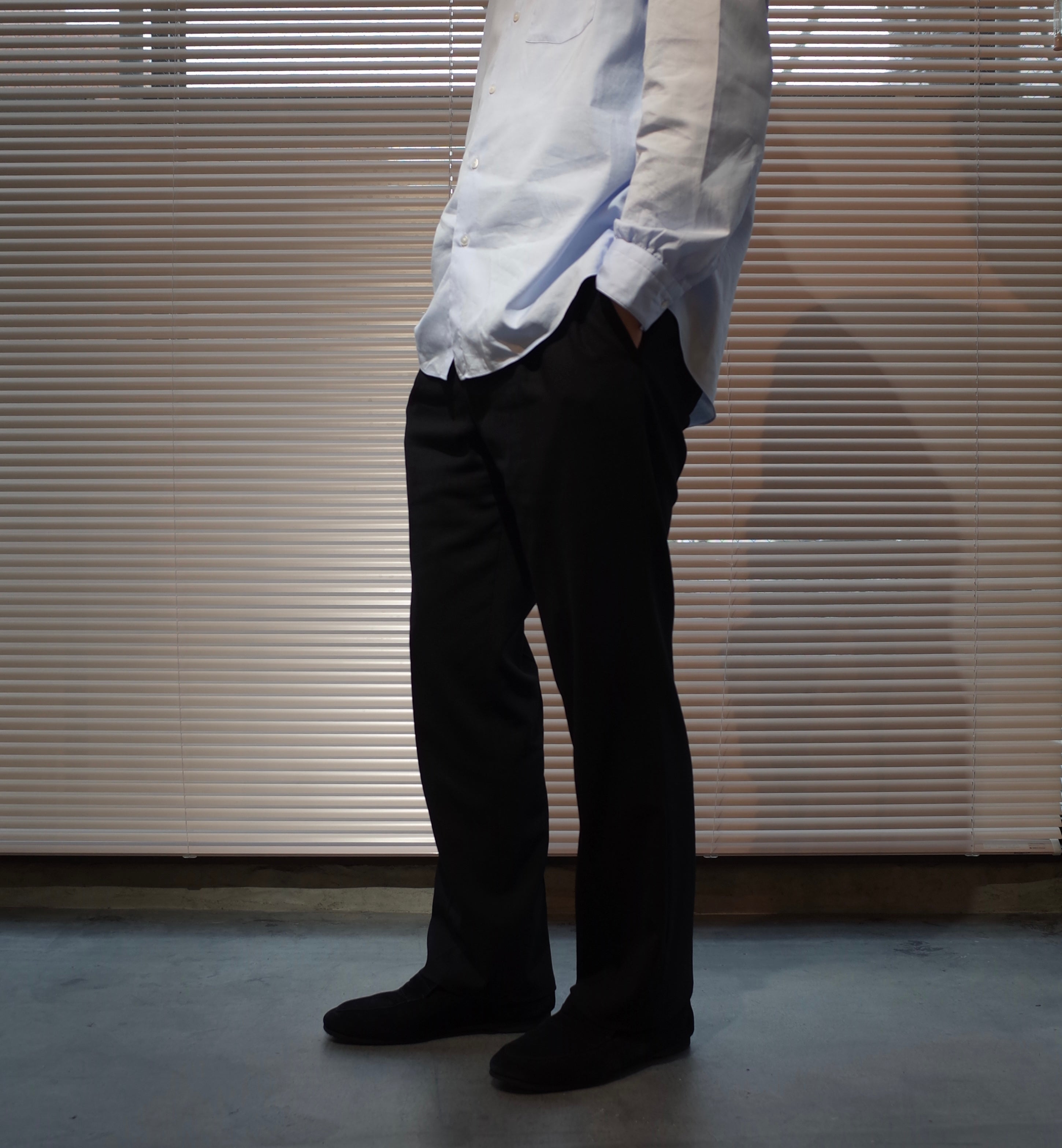 CECUM WOOL SLACKS BLACK シーカム ウールスラックス ブラック