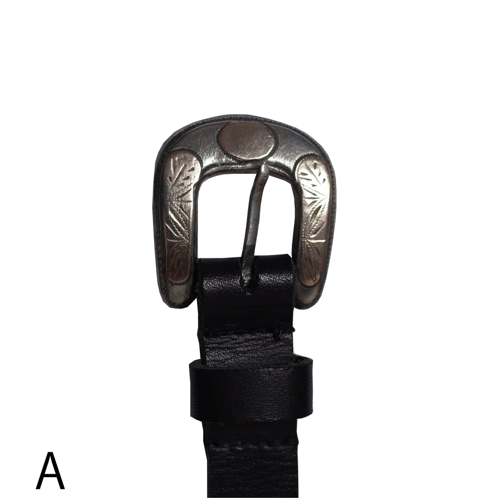CECUM  VINTAGE SILVER BACKLE LETHER BELT シーカム ヴィンテージシルバーバックル レザーベルト