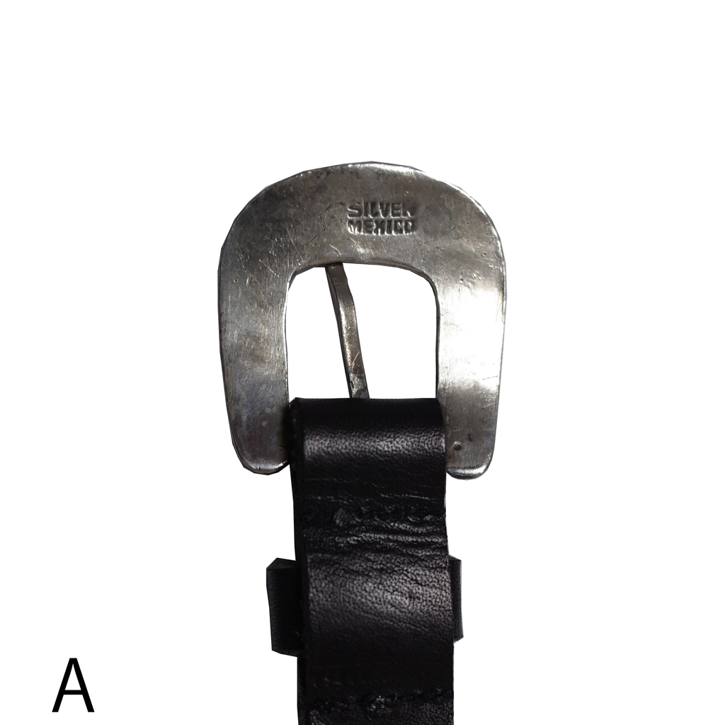 CECUM  VINTAGE SILVER BACKLE LETHER BELT シーカム ヴィンテージシルバーバックル レザーベルト