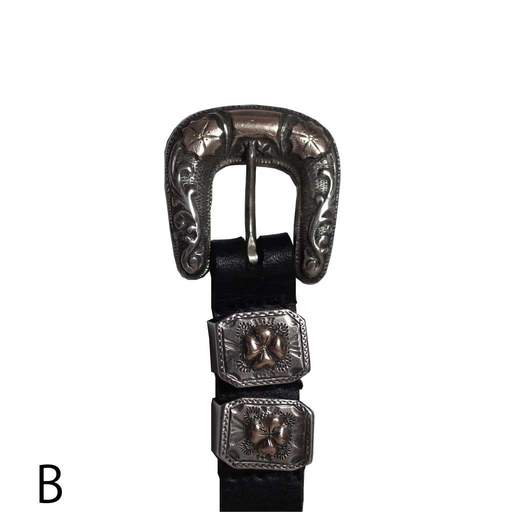 CECUM  VINTAGE SILVER BACKLE LETHER BELT シーカム ヴィンテージシルバーバックル レザーベルト