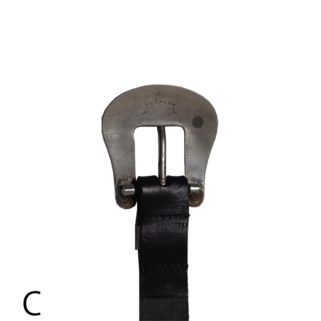 CECUM  VINTAGE SILVER BACKLE LETHER BELT シーカム ヴィンテージシルバーバックル レザーベルト